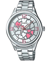 Casio, Women's Watch Fashion Collection Analog, Silver Dial Silver Stainless Band, LTP-1367D-7ADF